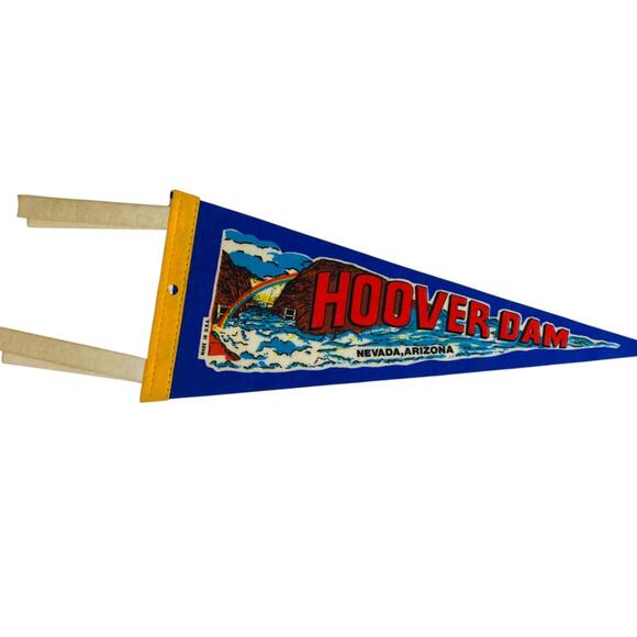 Vintage 12 Inch Hoover Dam Pennant Arizona Nevada Souvenir USA Made - Picture 2 of 7